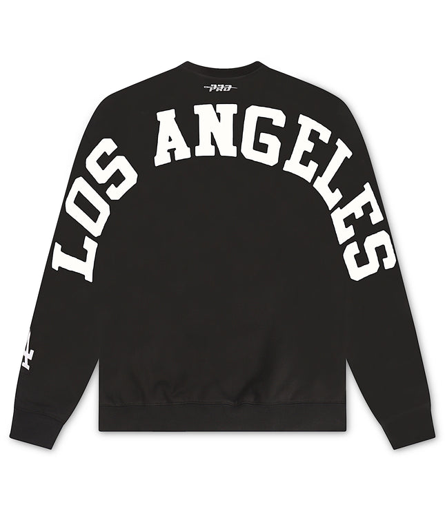 Pro Standard LA Dodgers Wingspan Drop Shoulder Crewneck - Black/White
