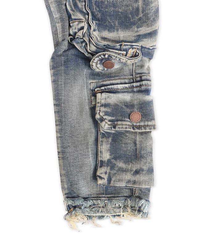 Valabasas Cliff Jump Cargo Jeans - Dirty Blue Wash