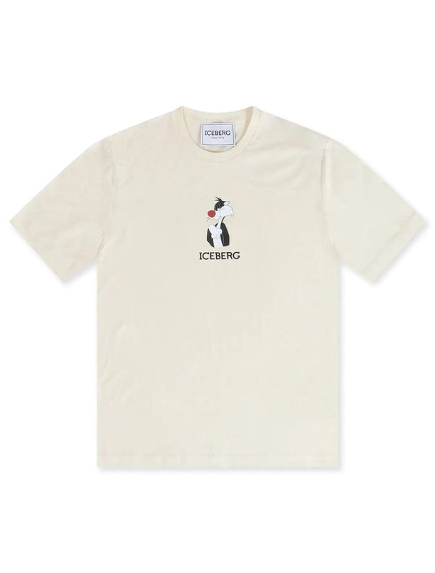 ICEBERG SYLVESTER THE CAT TEE - CREAM ICEBERG