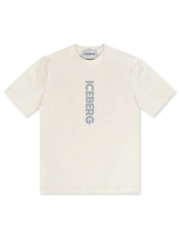 ICEBERG VERTICAL LOGO TEE - CREAM ICEBERG