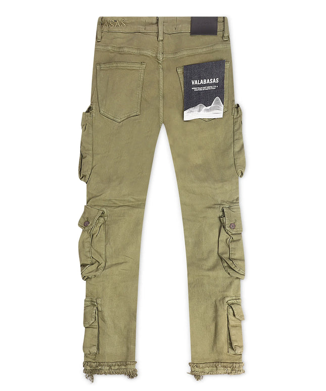 Valabasas Cliff Jump Cargo Jeans - Olive Wash