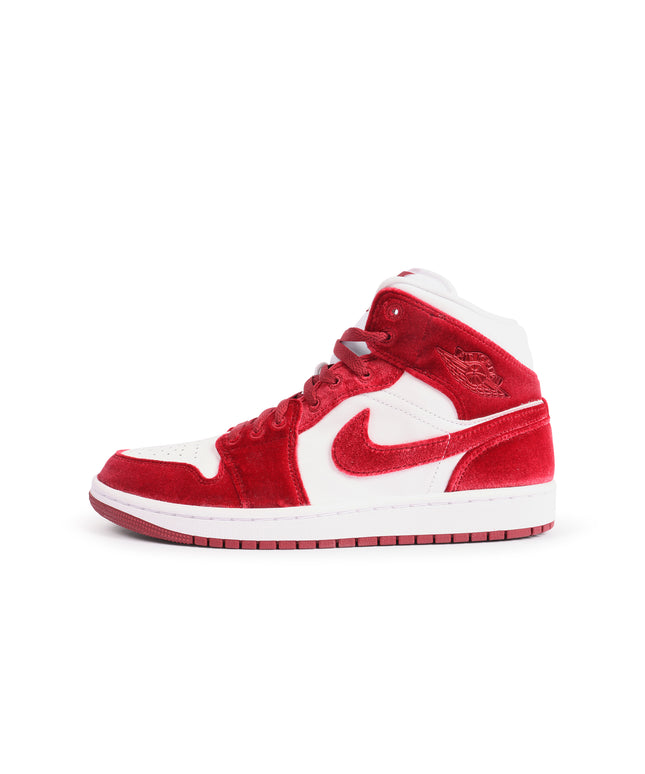 Air Jordan Womens 1 Mid SE - White/Team Red