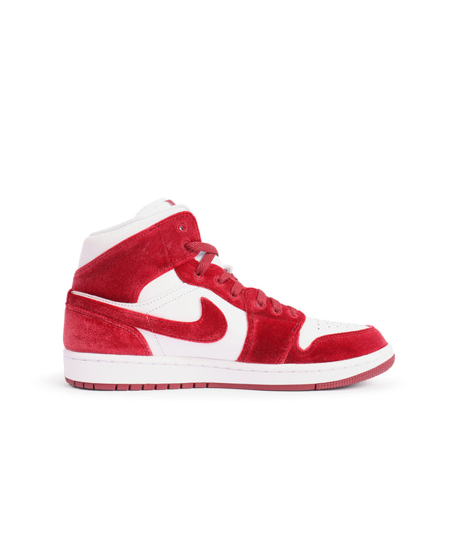 Air Jordan Womens 1 Mid SE - White/Team Red