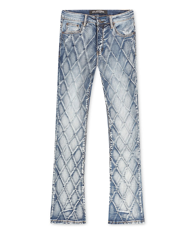 Valabasas Tire Stacked Jeans - Blue Washed