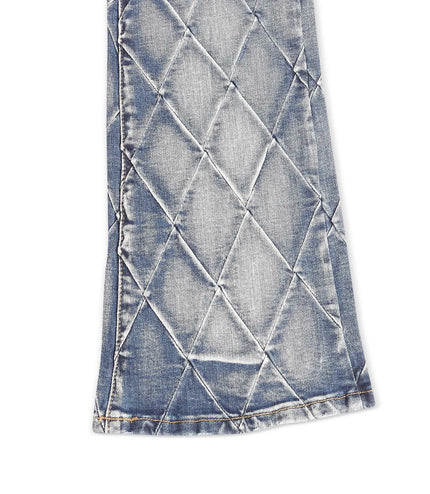 Valabasas Tire Stacked Jeans - Blue Washed