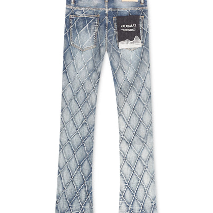 Valabasas Tire Stacked Jeans - Blue Washed