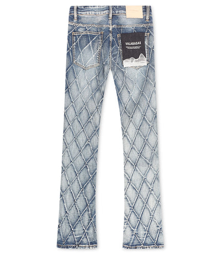 Valabasas Tire Stacked Jeans - Blue Washed