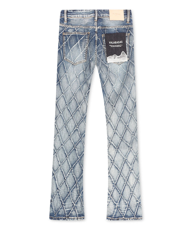 Valabasas Tire Stacked Jeans - Blue Washed