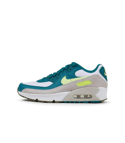 NIKE BIG KIDS AIRMAX 90 LTR - WHITE/VOLT NIKE