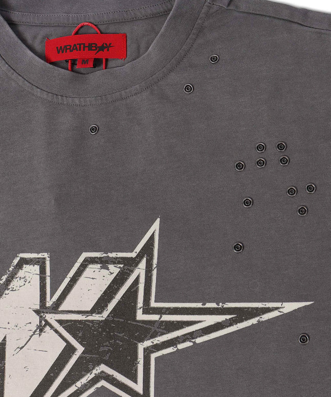 Wrathboy Shooting Target Cropped Tee - Grey