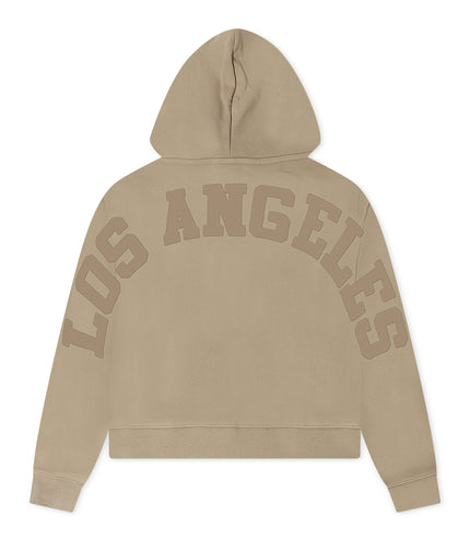 Pro Standard Womens LA Dodgers Cropped Hoodie - Taupe