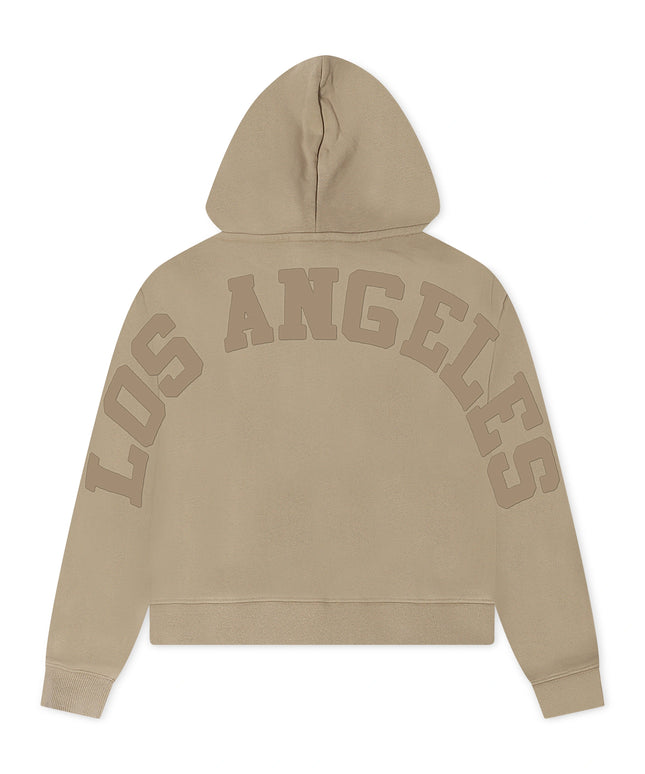 Pro Standard Womens LA Dodgers Cropped Hoodie - Taupe