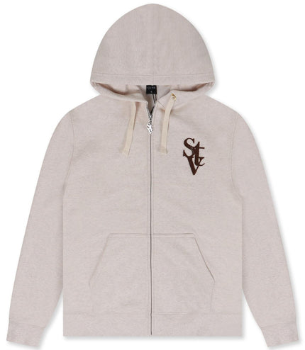 SERGE DE NIMES LOGO ZIP HOODIE - HEATHER OATMEAL SERGE DE NIMES