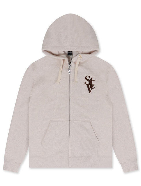 SERGE DE NIMES LOGO ZIP HOODIE - HEATHER OATMEAL SERGE DE NIMES