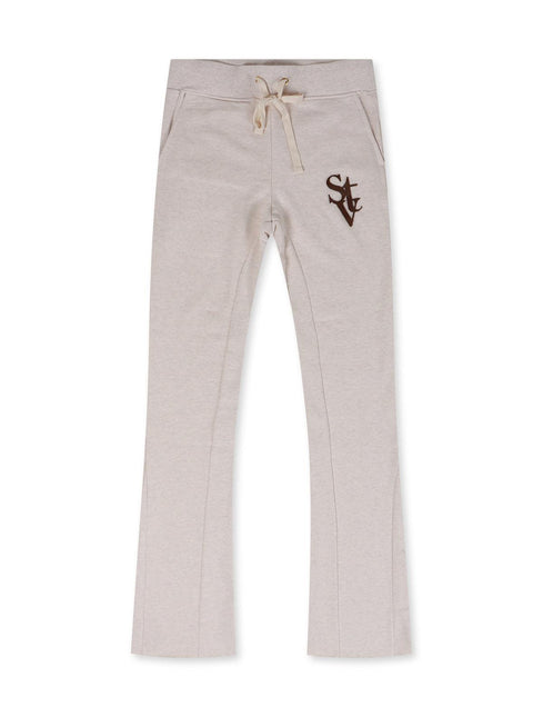 SERGE DE NIMES LOGO FLARE JOGGERS - HEATHER OATMEAL SERGE DE NIMES