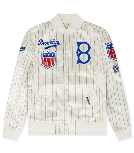 PROMAX BROOKLYN DODGERS PINSTRIPE SATIN JACKET - EGGSHELL PROMAX