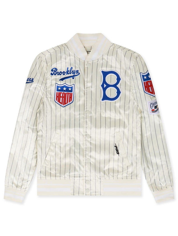 PROMAX BROOKLYN DODGERS PINSTRIPE SATIN JACKET - EGGSHELL PROMAX