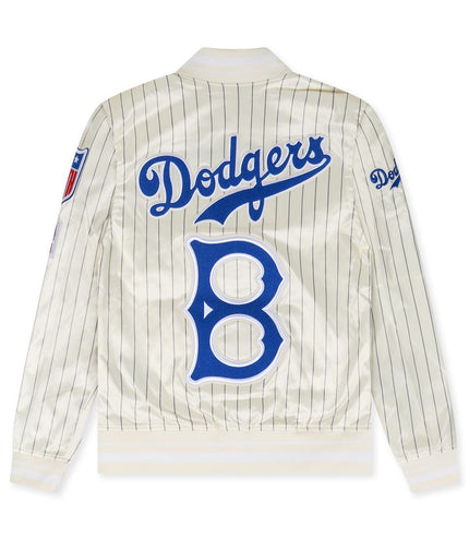 PROMAX BROOKLYN DODGERS PINSTRIPE SATIN JACKET - EGGSHELL PROMAX