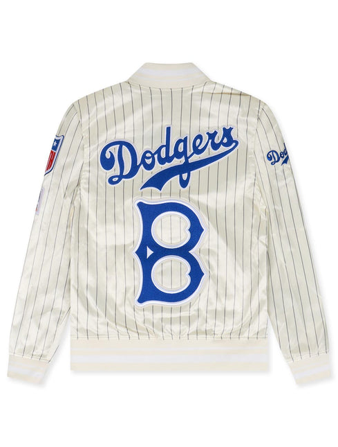 PROMAX BROOKLYN DODGERS PINSTRIPE SATIN JACKET - EGGSHELL PROMAX