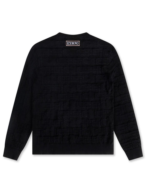 ICEBERG ALL OVER KNITTED SWEATER - BLACK ICEBERG