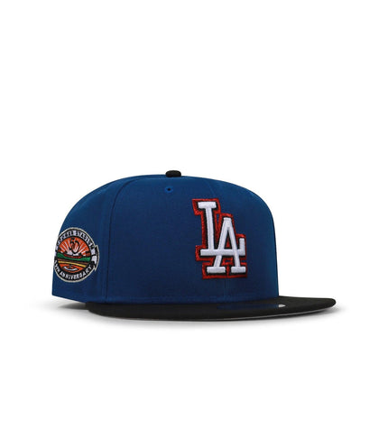 NEW ERA 5950 DODGERS 50TH ANNIVERSARY HAT - BLUE/BLACK NEW ERA