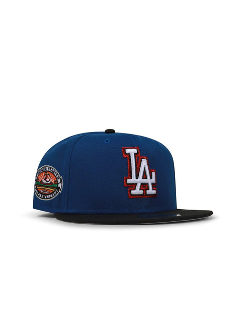 NEW ERA 5950 DODGERS 50TH ANNIVERSARY HAT - BLUE/BLACK NEW ERA