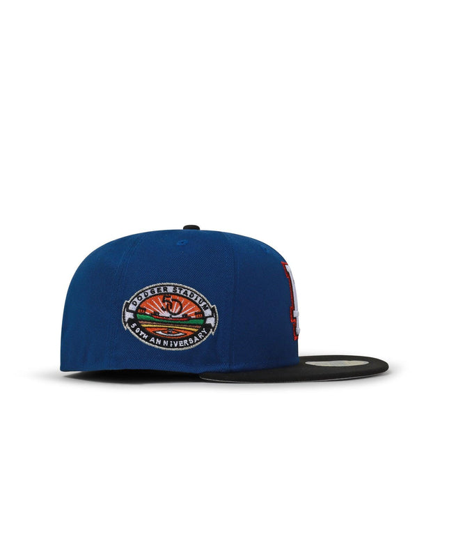 NEW ERA 5950 DODGERS 50TH ANNIVERSARY HAT - BLUE/BLACK NEW ERA