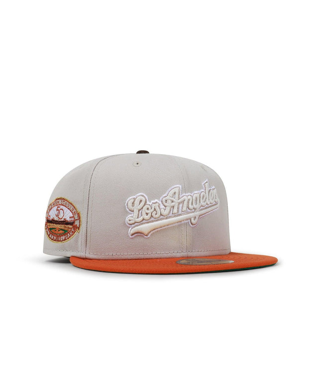 NEW ERA 5950 DODGERS 50th ANNIVERSARY HAT - STONE/BURNT ORANGE NEW ERA