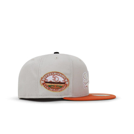 NEW ERA 5950 DODGERS 50th ANNIVERSARY HAT - STONE/BURNT ORANGE NEW ERA