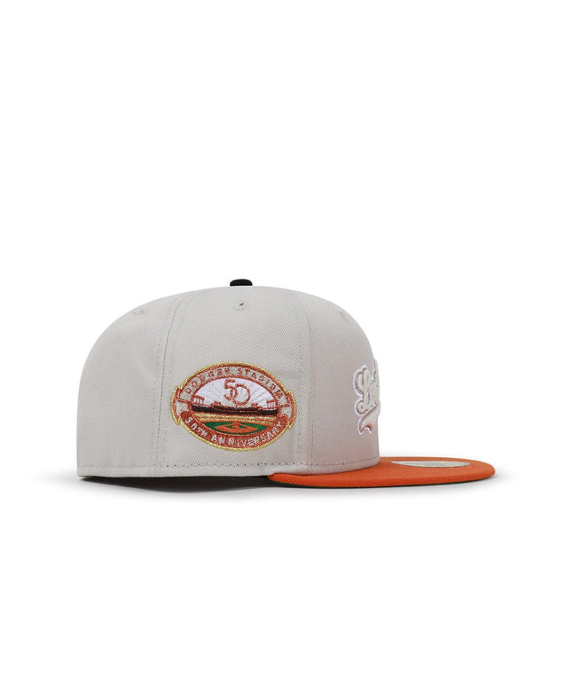 NEW ERA 5950 DODGERS 50th ANNIVERSARY HAT - STONE/BURNT ORANGE NEW ERA