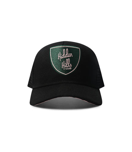 Hidden Hills Shield Trucker Hat - Pink/Green