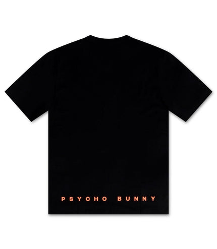 PSYCHO BUNNY MENS POMPEY TEE - BLACK PSYCHO BUNNY