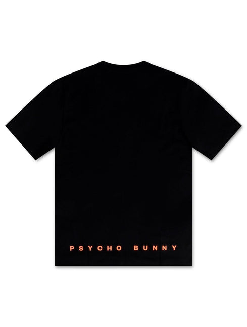 PSYCHO BUNNY MENS POMPEY TEE - BLACK PSYCHO BUNNY