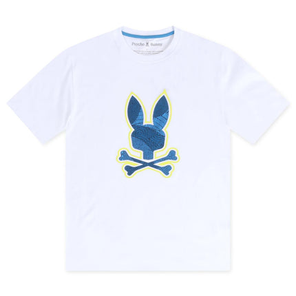 PSYCHO BUNNY MENS LENOX GRAPHIC TEE - WHITE PSYCHO BUNNY