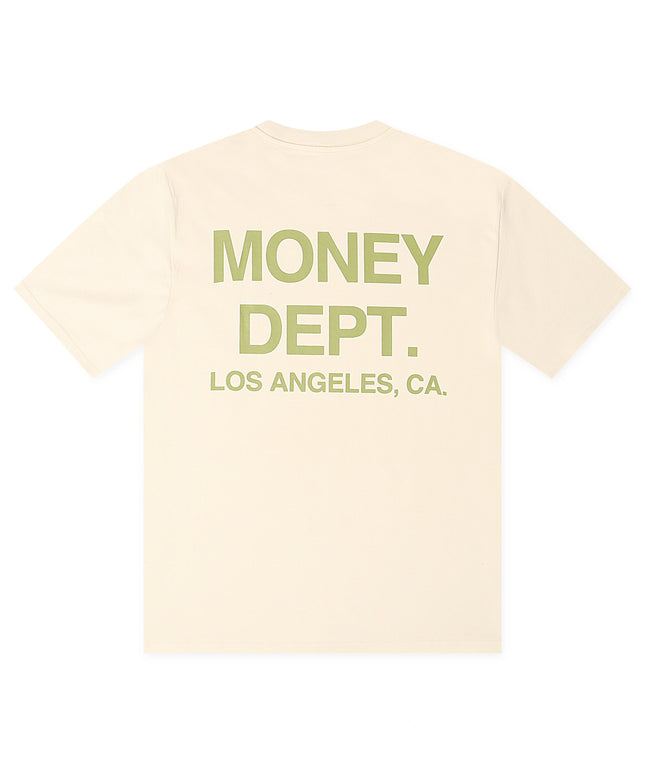 Money Dept. Los Angeles Heavyweight Tee - Cream/Olive