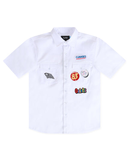 COOKIES BUTTON UP SHIRT - WHITE COOKIES