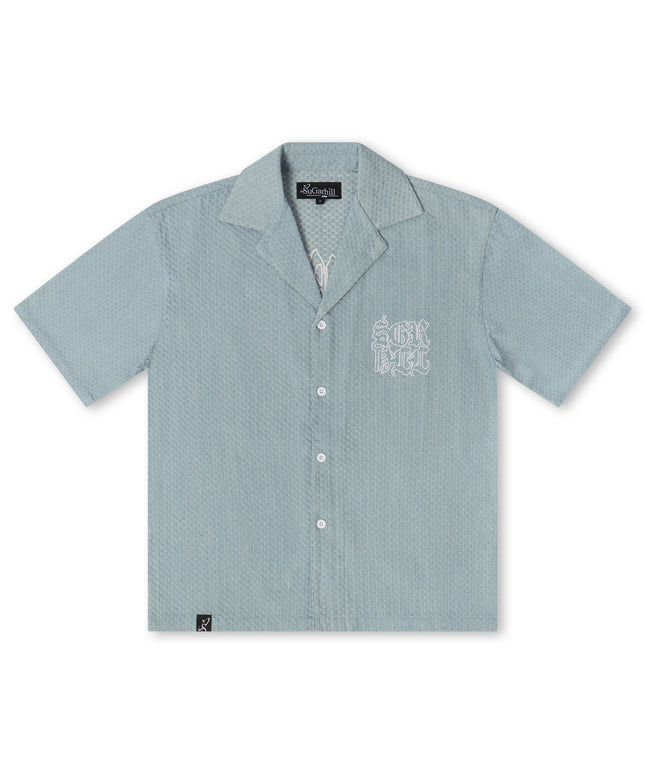 Sugarhill Springfield Jacquard Work Shirt - Light Blue
