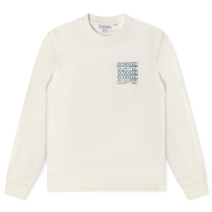 Lacoste Graphic Print Fleece Sweatshirt - Cream