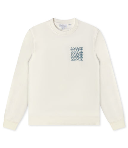Lacoste Graphic Print Fleece Sweatshirt - White