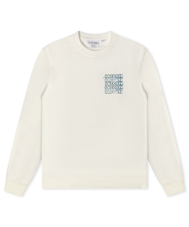 Lacoste Graphic Print Fleece Sweatshirt - Cream