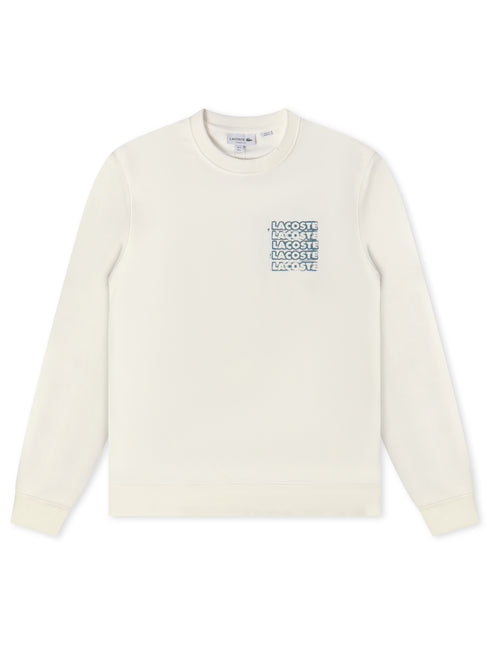 Lacoste Graphic Print Fleece Sweatshirt - Cream