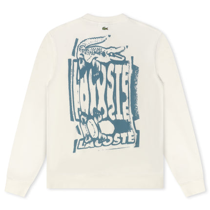 Lacoste Graphic Print Fleece Sweatshirt - Cream