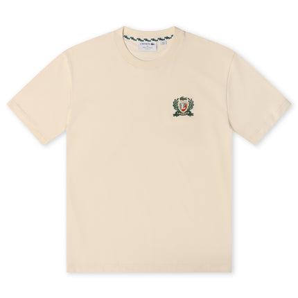 Lacoste Embroidered Badge Tee - Cream