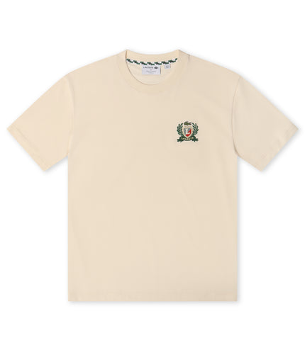 Lacoste Embroidered Badge Tee - Cream