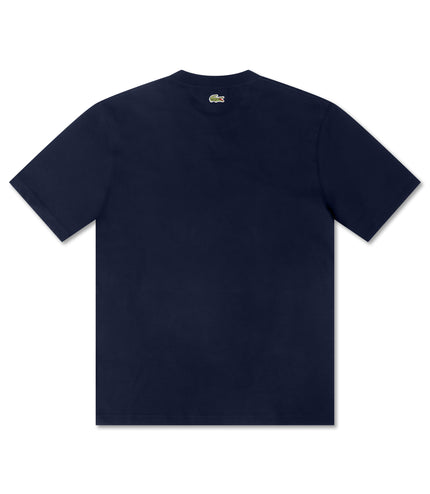 Lacoste Classic Fit Cotton Print Jersey Tee - Navy