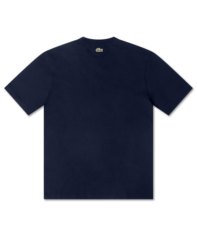 Lacoste Classic Fit Cotton Print Jersey Tee - Navy