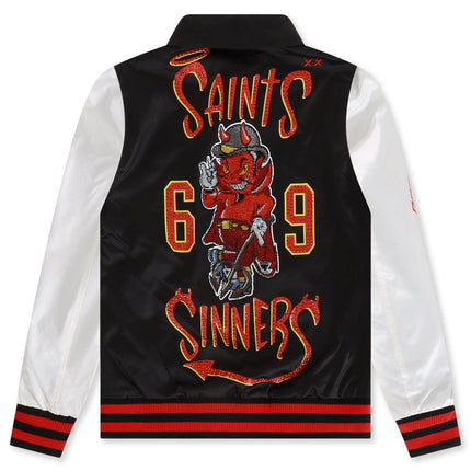 CULT OF INDIVIDUALITY NYLON SAINTS AND SINNERS JACKET - BLACK CULT OF INDIVIDUALITY
