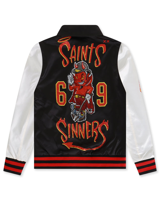 CULT OF INDIVIDUALITY NYLON SAINTS AND SINNERS JACKET - BLACK