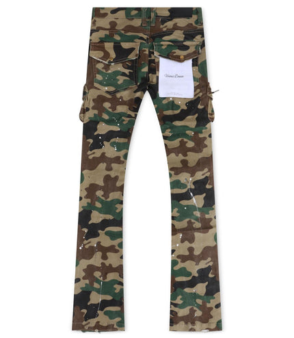 VICIOUS DENIM PAINTED STACKED JEANS - CAMO VICIOUS DENIM