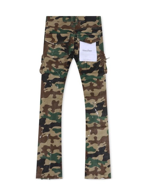 VICIOUS DENIM PAINTED STACKED JEANS - CAMO VICIOUS DENIM